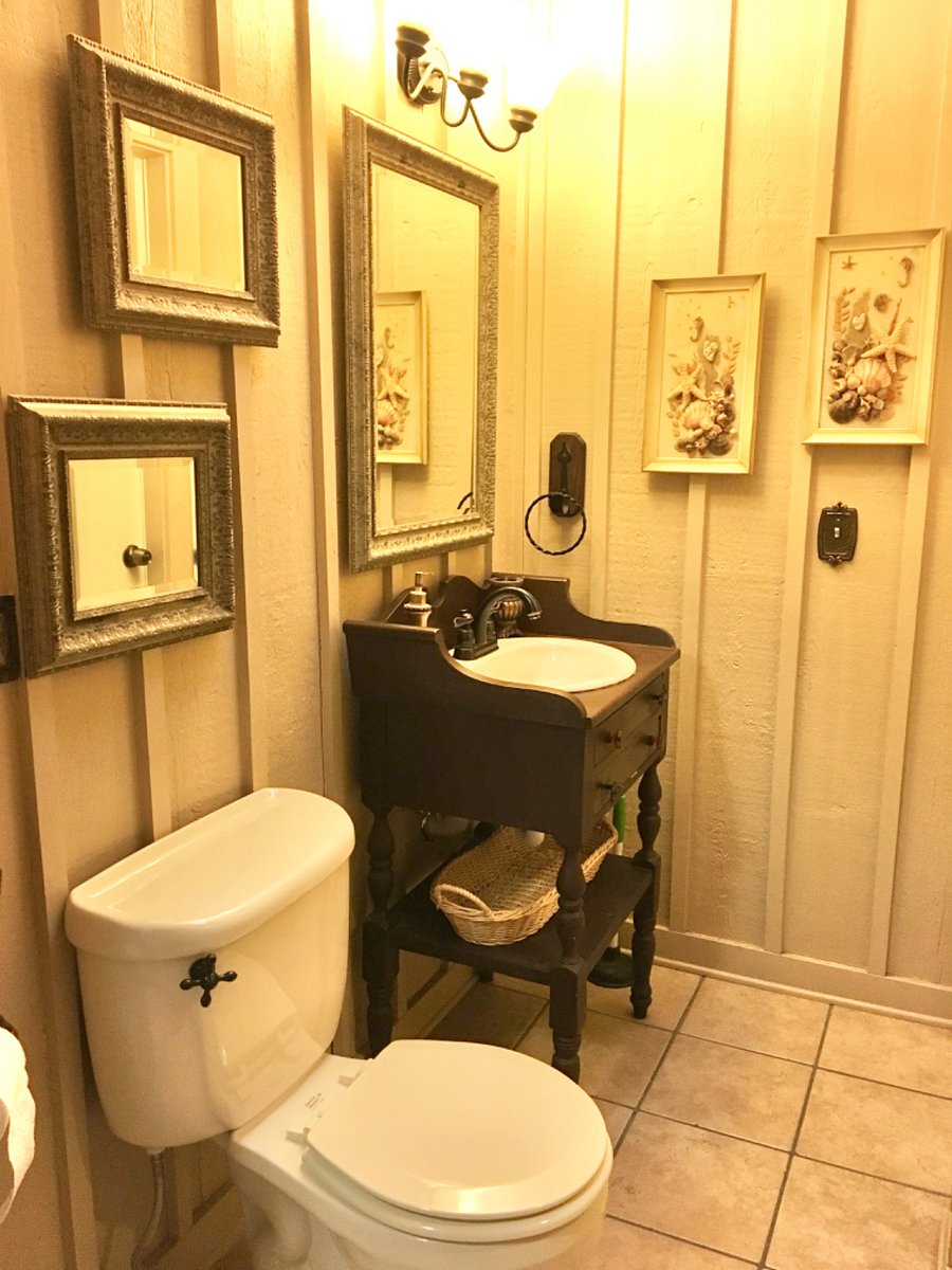Bathroom views. Toilet and sink.