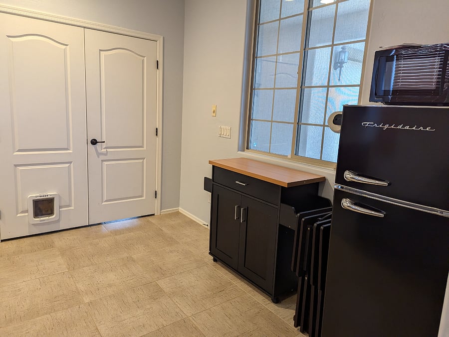 left side of the living room area- view from bedroom