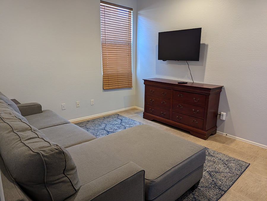 Right side of the living room area- view from bedroom