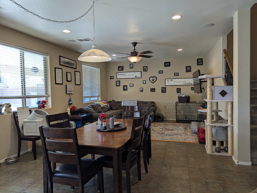 Dining room and living room