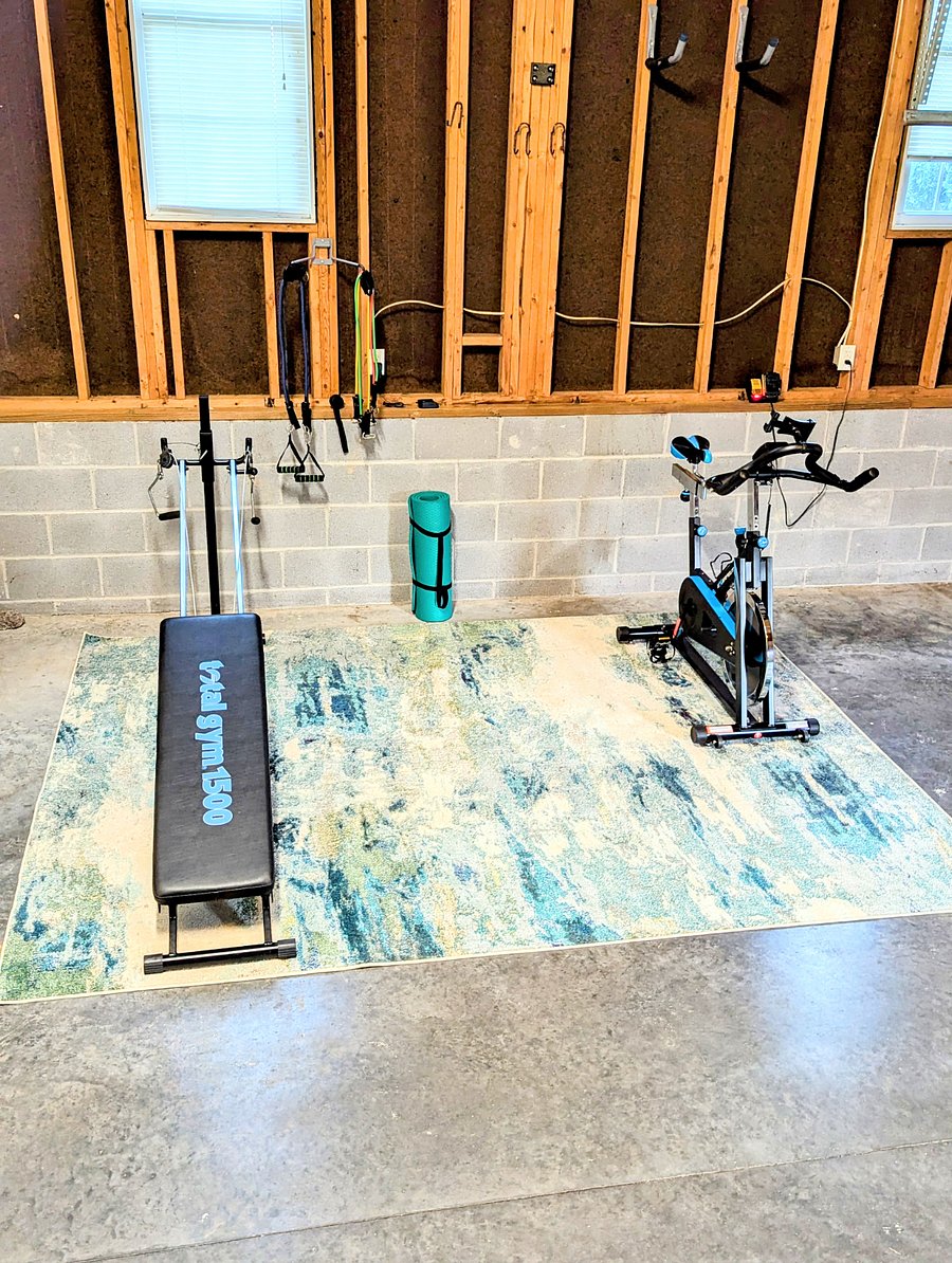 Fitness area in garage