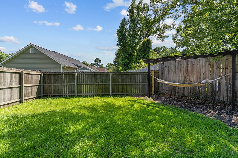 Backyard showing hammock area
