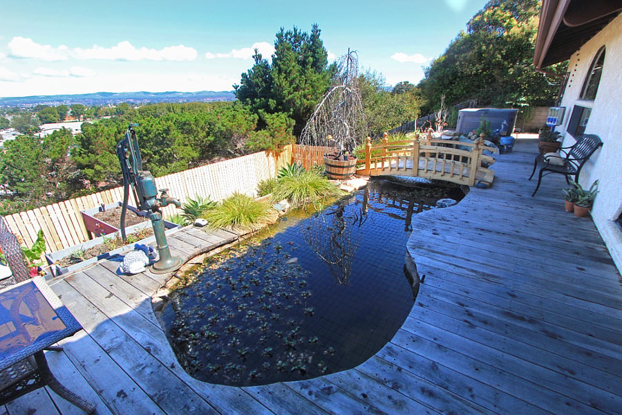 Koi Pond with Foot Bridge