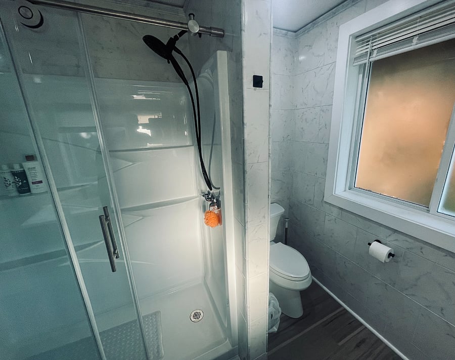 Shower in bathroom