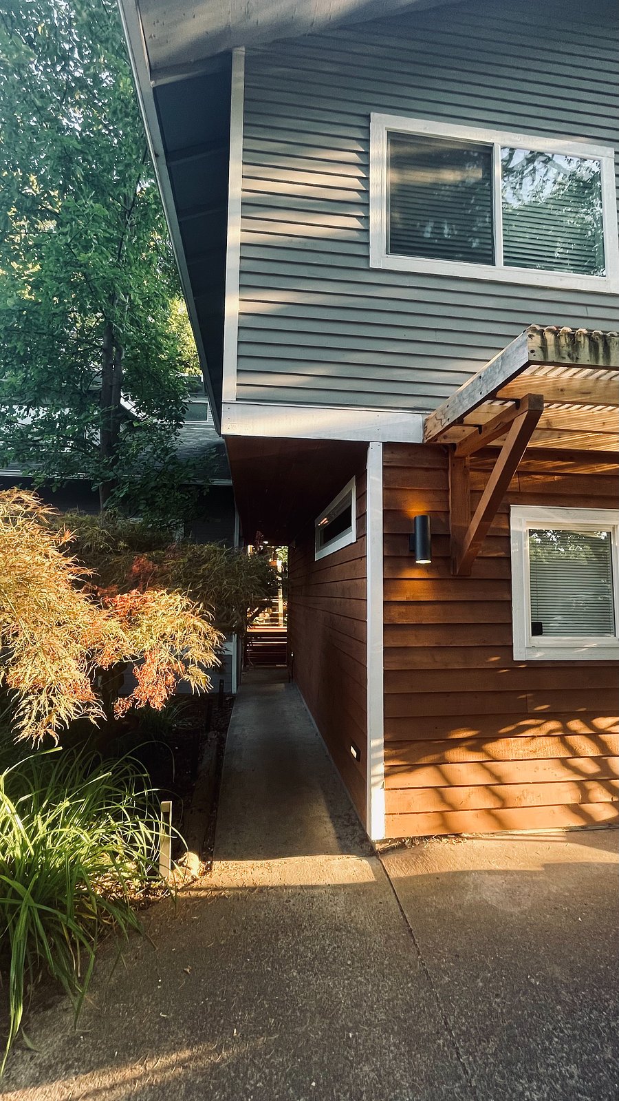 Walkway to apartment entrance