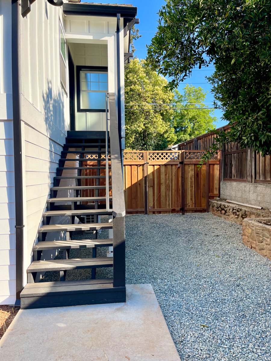 Stairs leading up to unit
