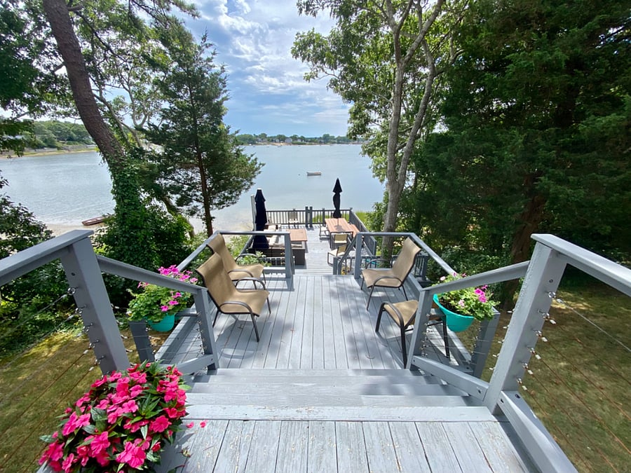 View of the decks & cove from the porch