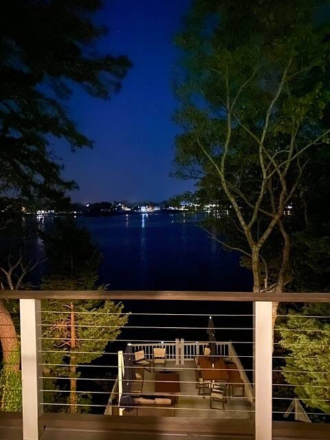 nighttime view off the master bedroom balcony