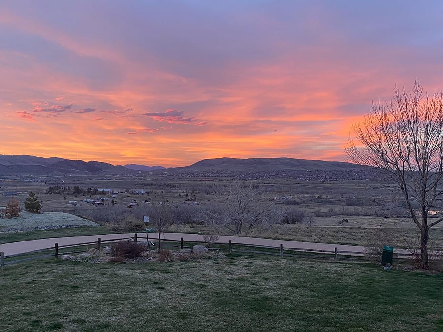 Sunset views off balcony!
