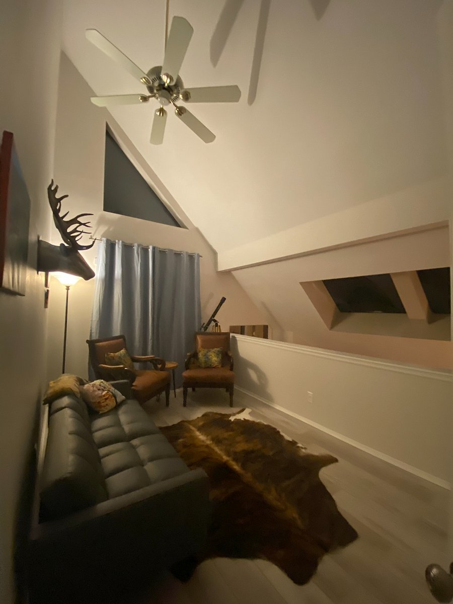 Loft skylights & fold out futon couch for extra sleeping space.