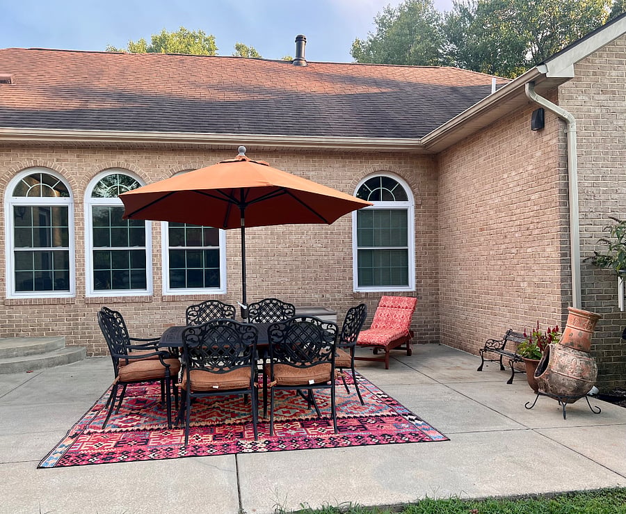 View of the patio from the backyard