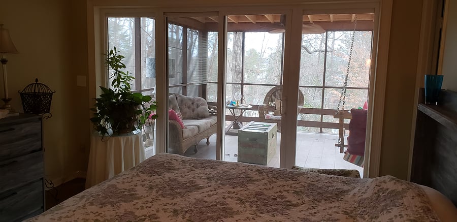 Lovely screened porch off Main Bedroom