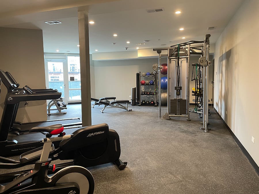 Stay active during your visit! Enjoy access to a modern fitness center featuring cardio machines, free weights, and strength training equipment  all just steps from your door