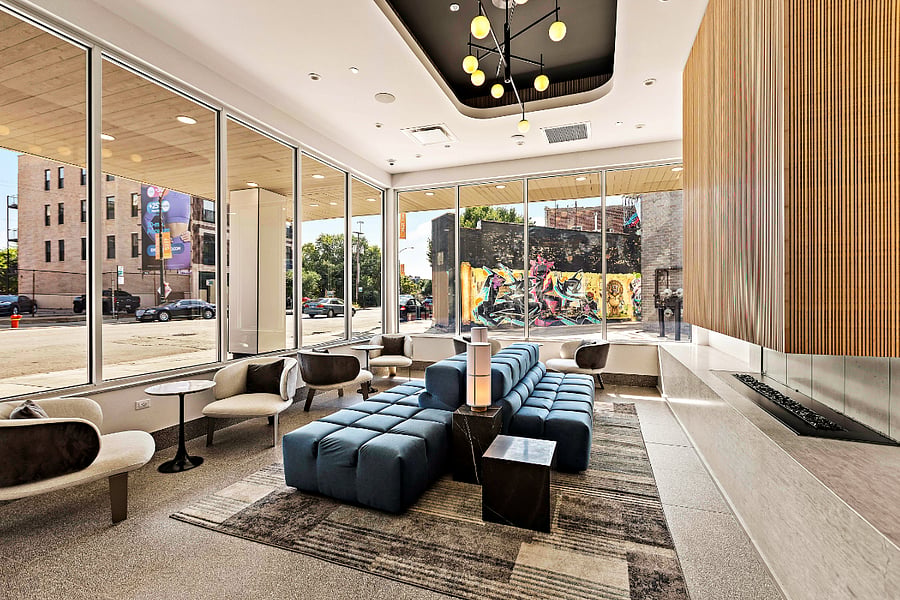 Step into elegance the moment you arrive. This modern, hotel-style lobby sets the tone for a sophisticated stay in the heart of Chicago.