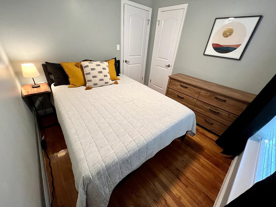 Not pictured but this bedroom has a 24 inch television and DVD player.