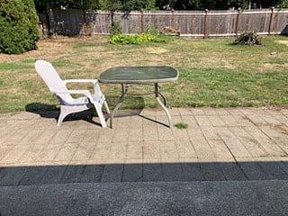 Patio, table and chair.