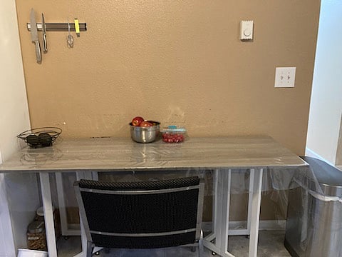 Table in kitchen