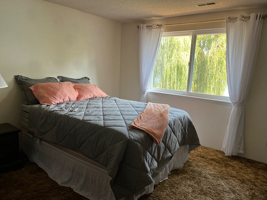 Main home, upstairs Bedroom #1, Queen bed, Walk in Closet, 1 dresser
