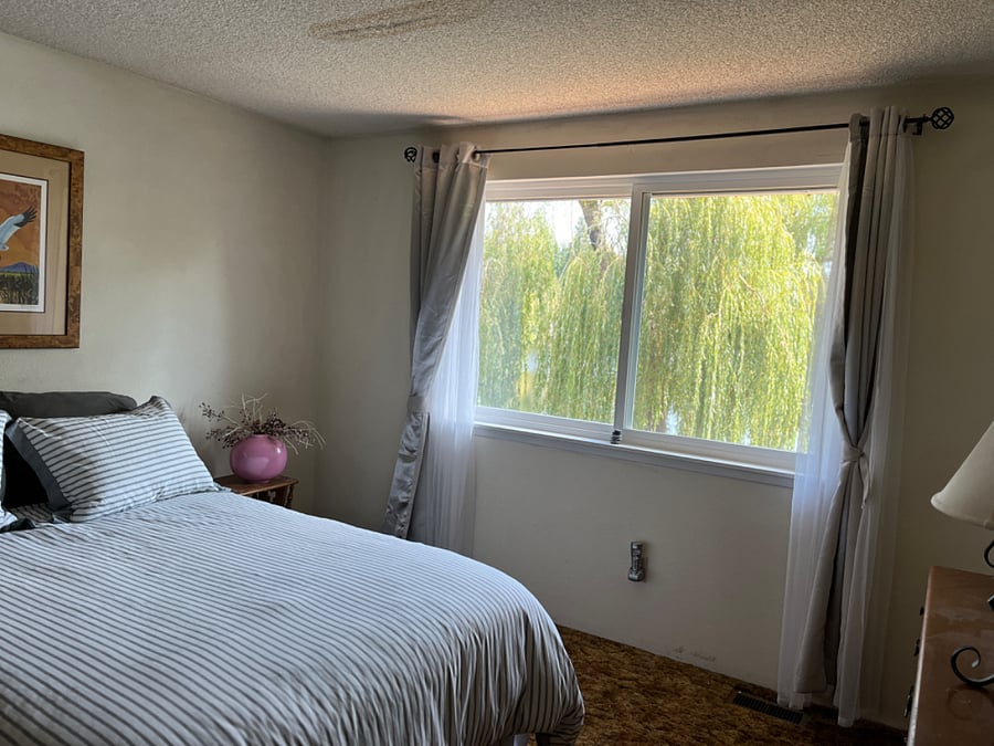 Main home, upstairs bedroom #2 with Queen bed, Walk In Closet and dresser and bookshelf