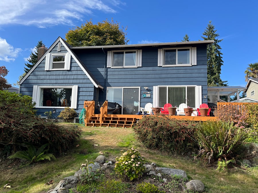 Lake side view of home