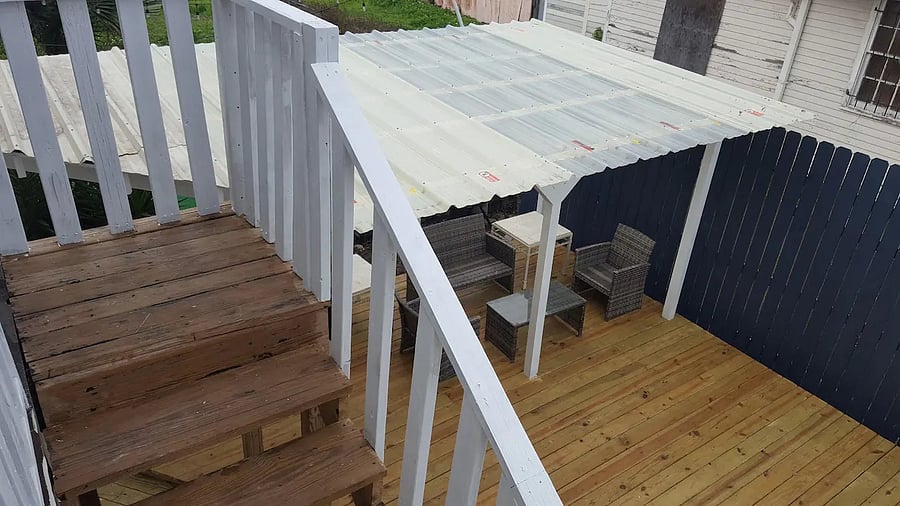 Back Stairwell and Deck.
