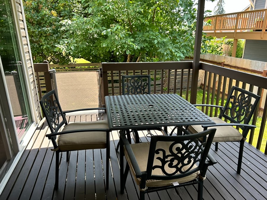 Patio furniture to enjoy your meal or drinks,