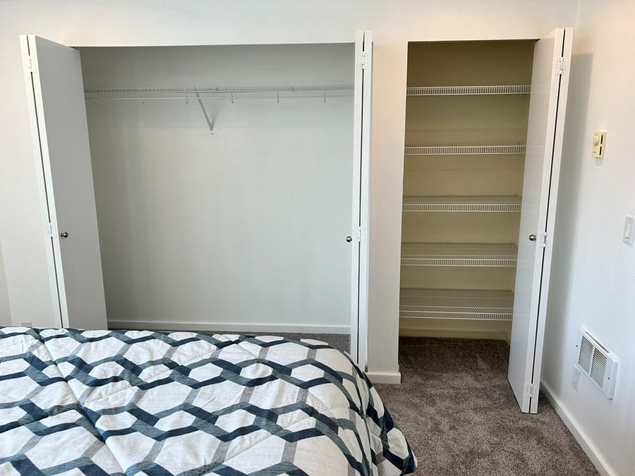 Lots of closet space and shelf space.