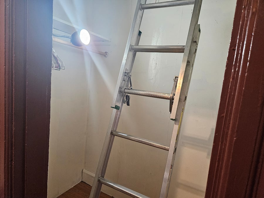 Ladder in closet