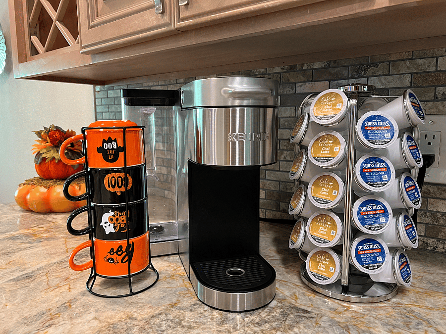 Coffee Station with caffeinated, decaffeinated, and tea. and Hot Chocolate!