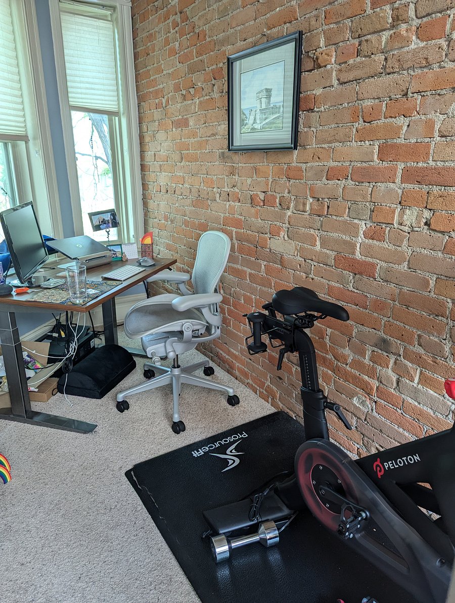 Office with Peloton bike