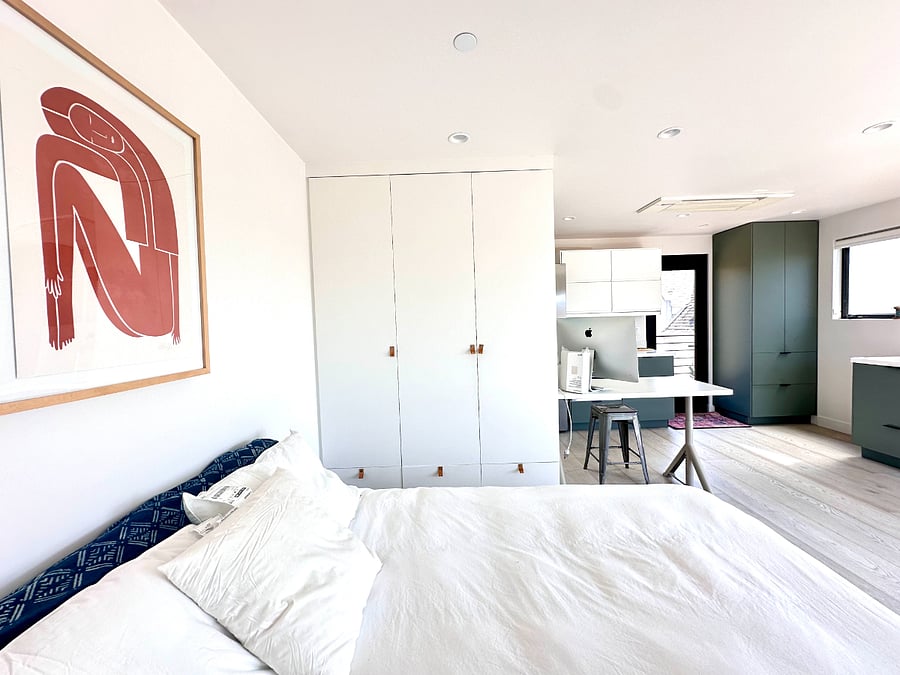 Closet, there is storage under bed as well