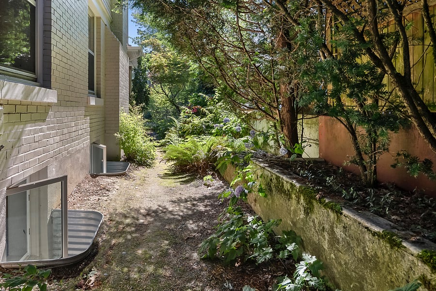 Path to entrance, from top of stairs.