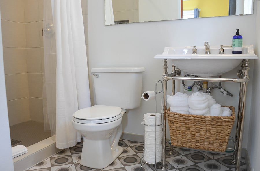 On suite bath off of primary bedroom 1