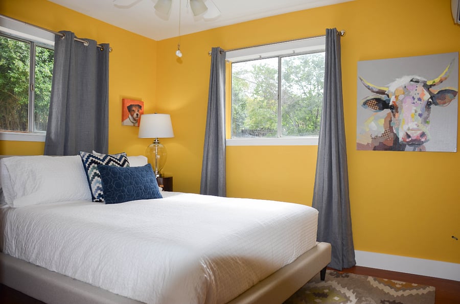 Primary bedroom 1 with queen bed and on suite full bath