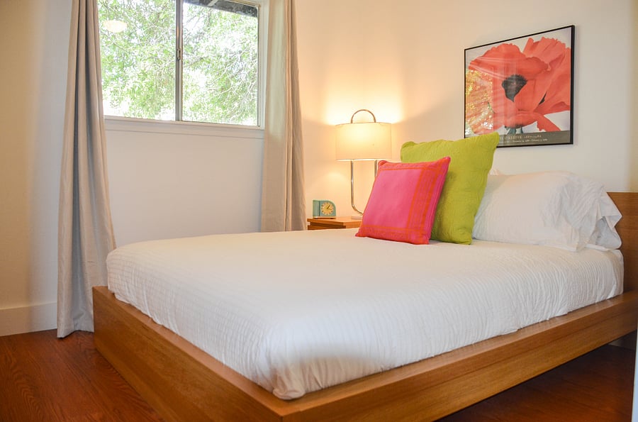 Smaller bedroom 3 with queen bed and closet