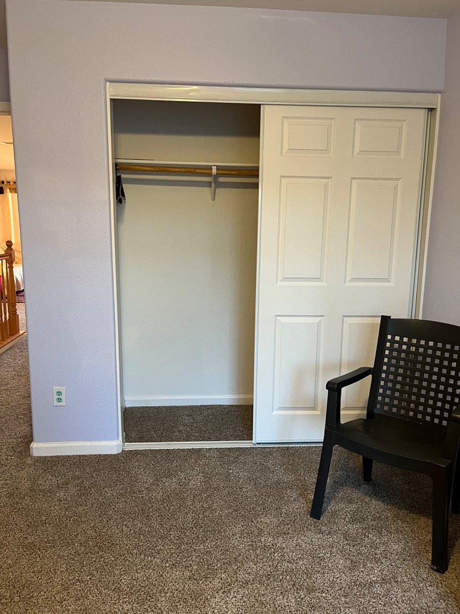 Big closet, iron board and iron will be provided.