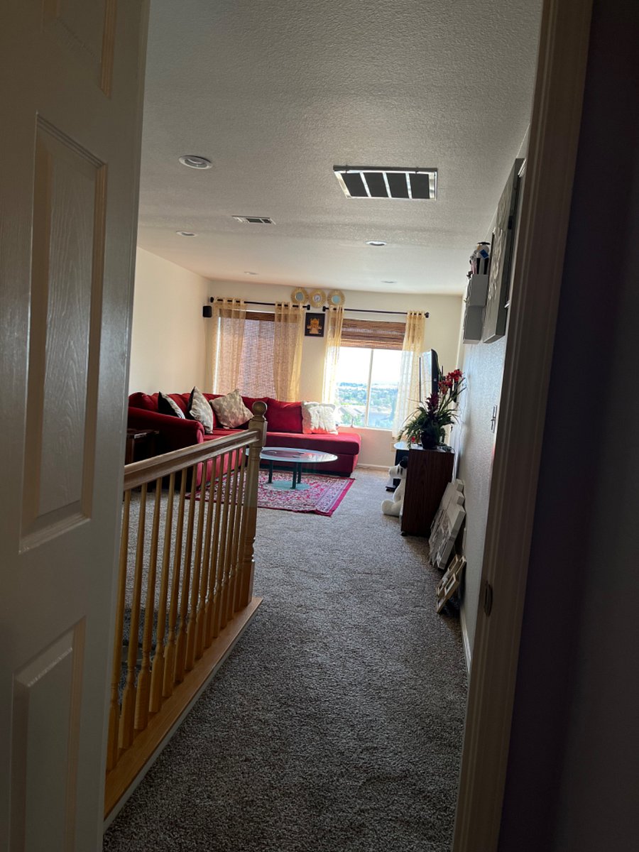 loft area , in front of your room to watch TV.