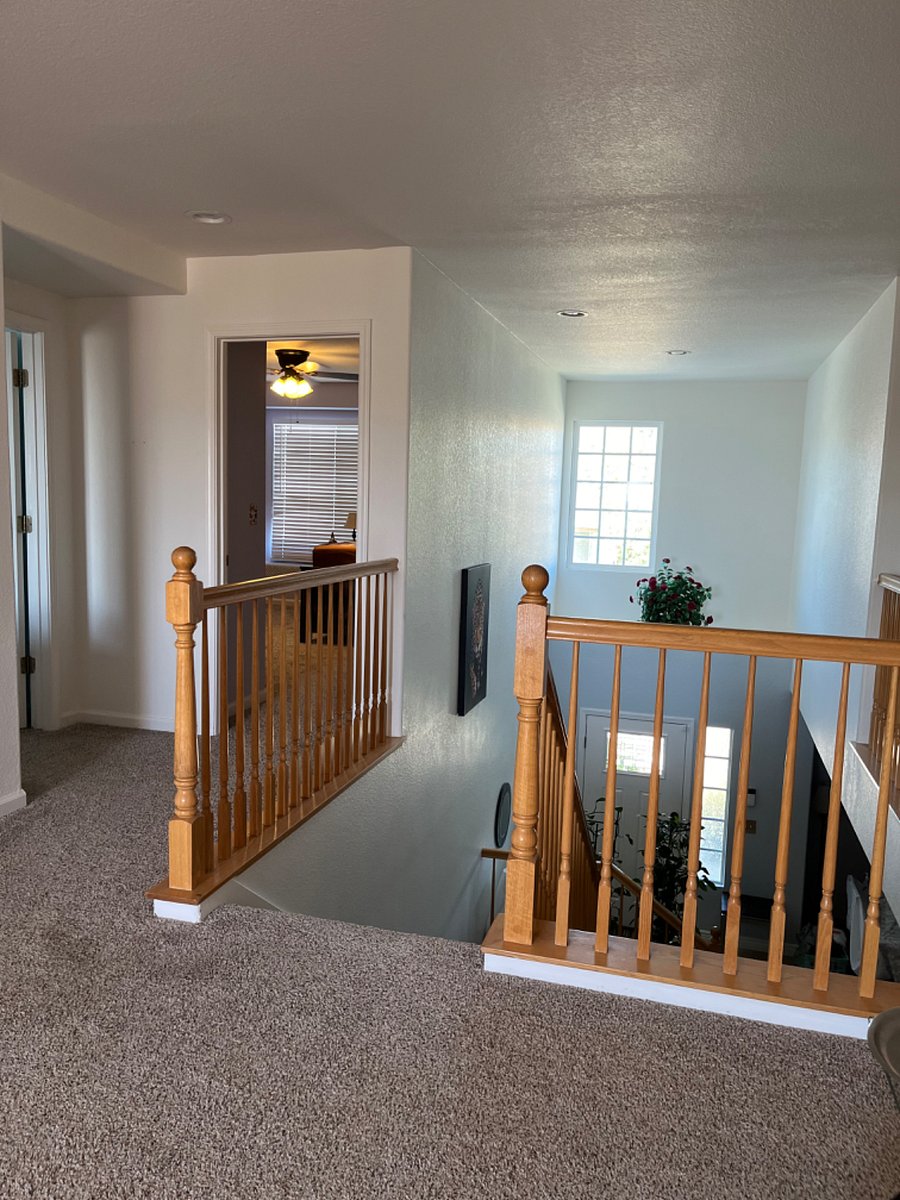 STAIRS  ON ENTARNCE, YOUR ROOM IS ON THE RIGHT UPSTAIRS.