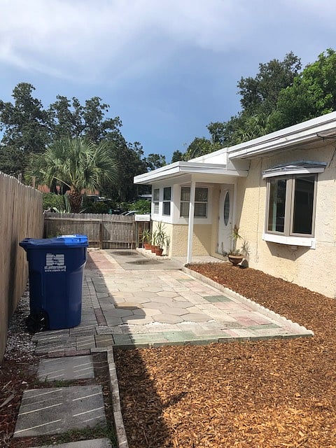 Exterior courtyard, private and inviting.