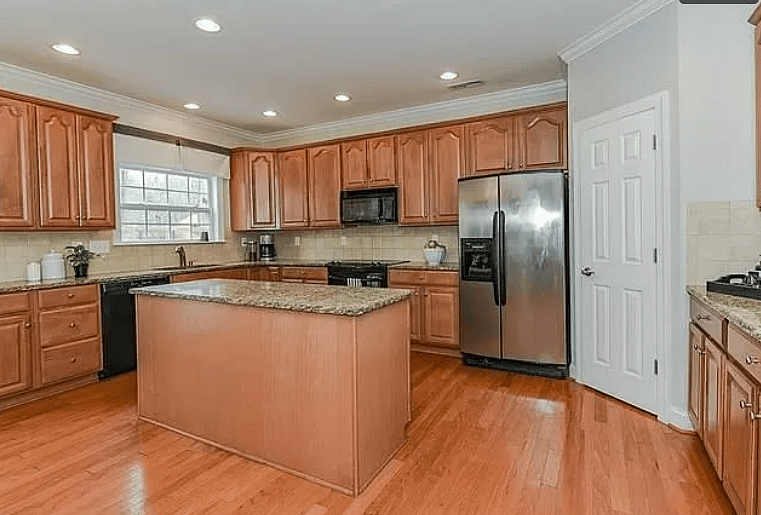 Fully functional and large kitchen.