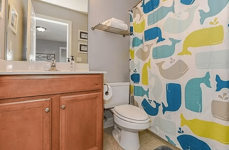 Private bathroom attached to upstairs bedroom.