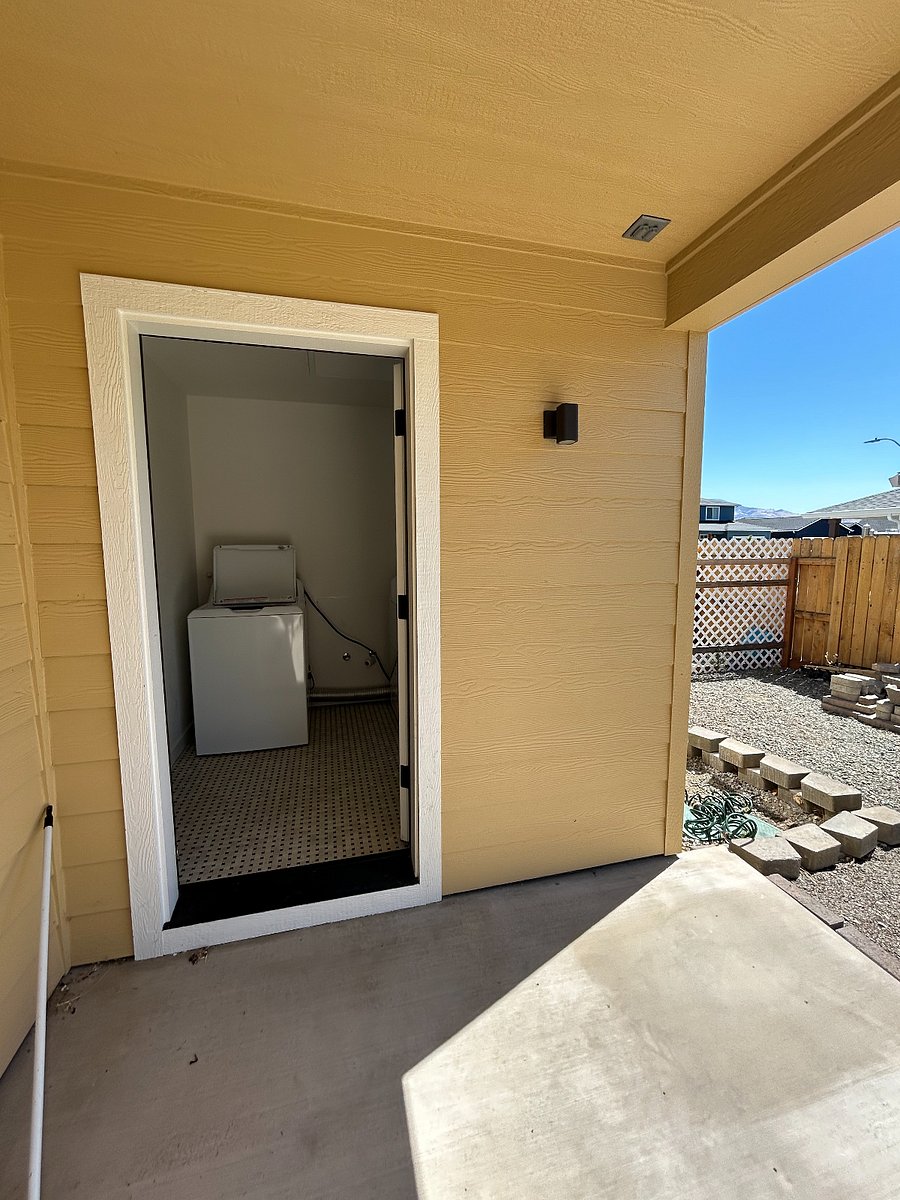 Private entrance to laundry room