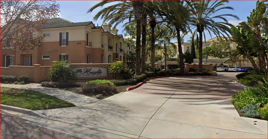 One of 2 gated entrances to the complex.