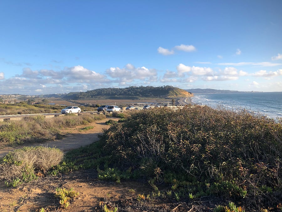 Torrey Pines State Natural Reserve and beach from the juncture of Carmel Valley Road and N Torrey Pines Road.(approximately a 10 minute drive from the condo).