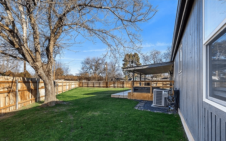 Large back yard (no filter on the grass!).