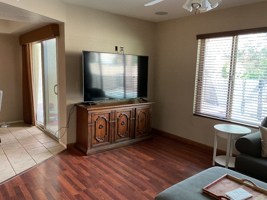 70 TV in living room