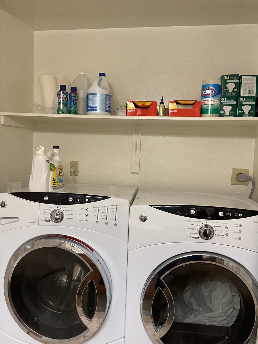 Washer and dryer located in half bath
