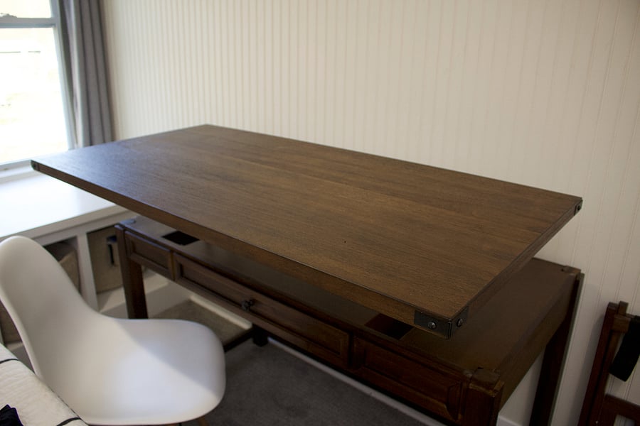 Standing desk located in bedroom 3