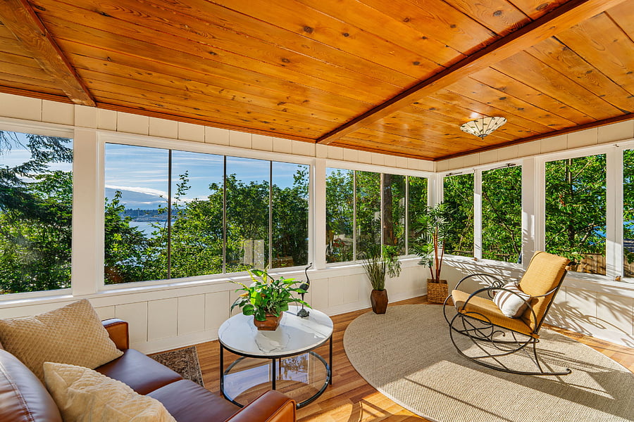 Relax in the sunroom and take in the views