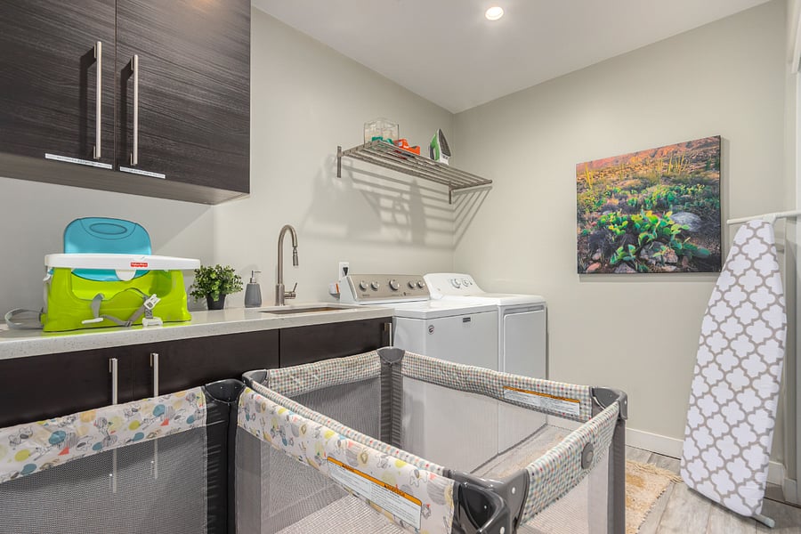 [Laundry] Washer & dryer located onsite with essentials provided.
